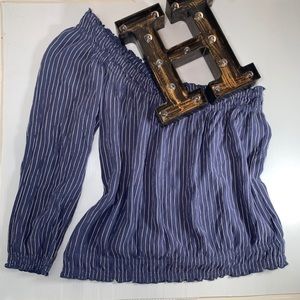 AEO‎ One Shoulder Striped Crop Top